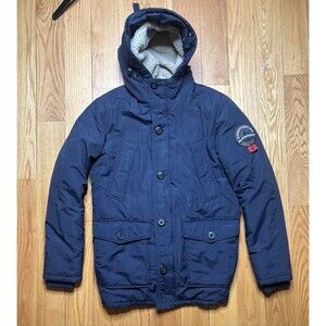 Superdry Everest Mountain Parka Hooded Jacket Navy Blue Men’s Size Medium Winter